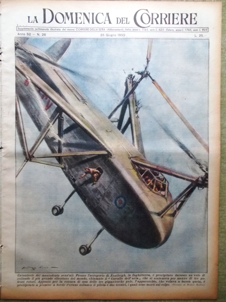 La Domenica del Corriere 25 Giugno 1950 Pool Verdi Labine …