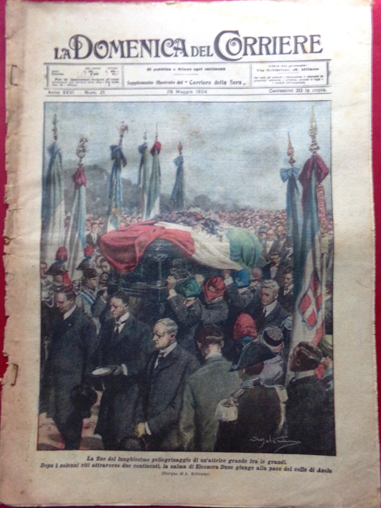 La Domenica del Corriere 25 Maggio 1924 Funerali di Eleonora …