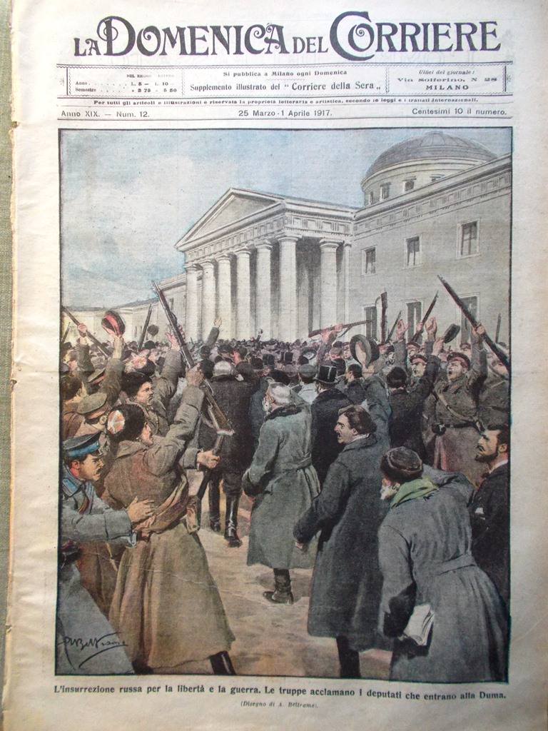 La Domenica del Corriere 25 Marzo 1917 WW1 Asiago Gambrinus …