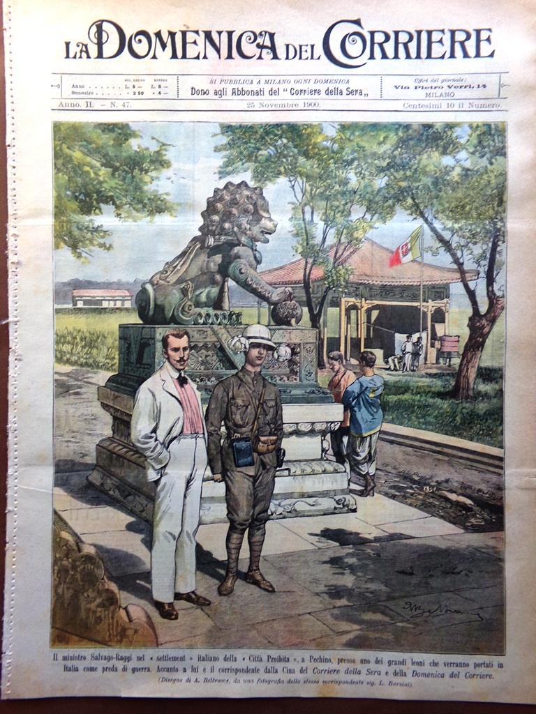 La Domenica del Corriere 25 Novembre 1900 Pechino Inondazioni Roma …