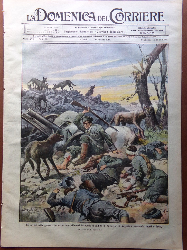 La Domenica del Corriere 25 Ottobre 1914 WW1 Bruges Romania …