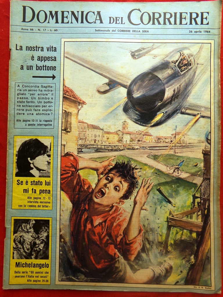 La Domenica del Corriere 26 Aprile 1964 Fantasma Fellini Michelangelo …