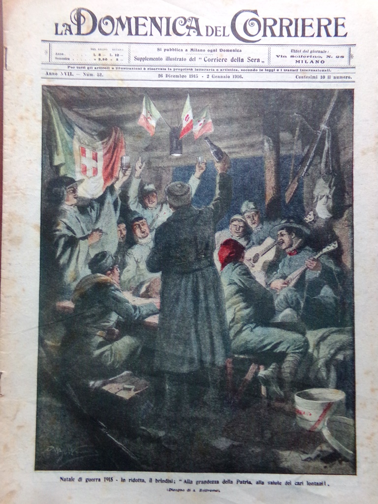 La Domenica del Corriere 26 Dicembre 1915 WW1 Chiapovano Gemito …