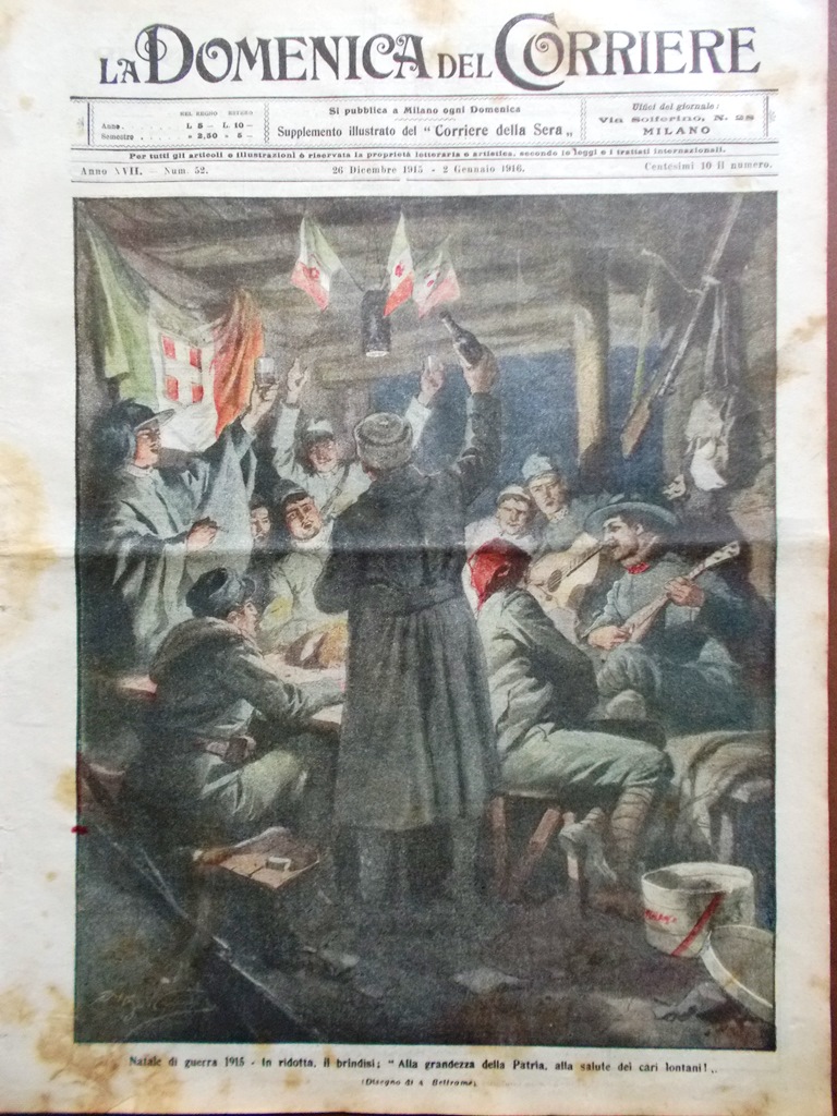 La Domenica del Corriere 26 Dicembre 1915 WW1 Chiapovano Gemito …