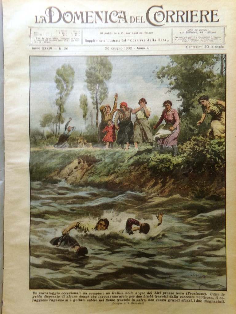 La Domenica del Corriere 26 Giugno 1932 Dostoevskij Artiglio Petrolio …