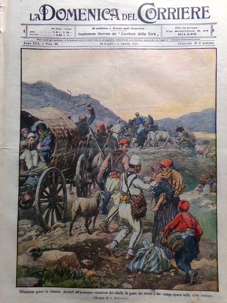 La Domenica del Corriere 26 Luglio 1914 WW1 Alberobello Eritrea …