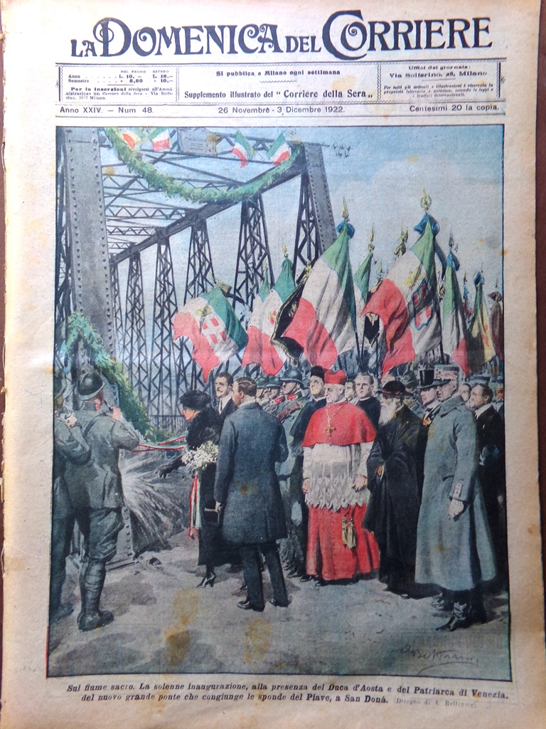 La Domenica del Corriere 26 Novembre 1922 San Donà Cacciatori …