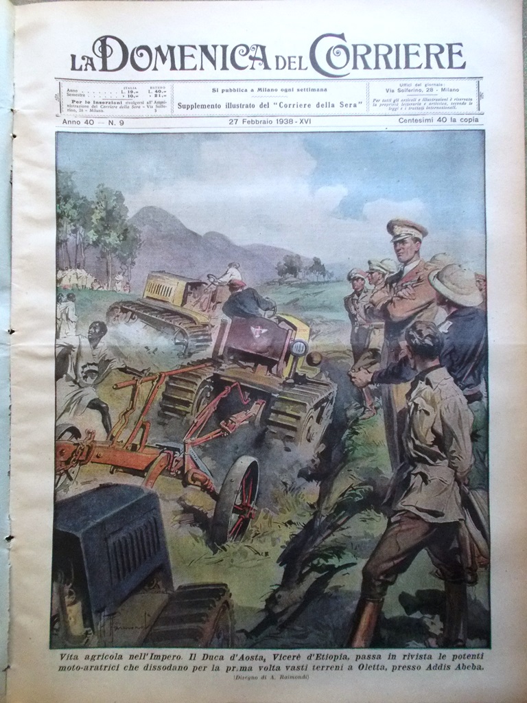 La Domenica del Corriere 27 Febbraio 1938 Canton Chiara Assisi …