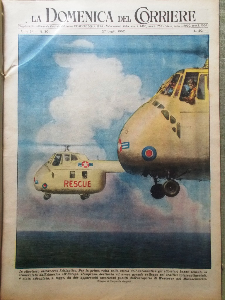 La Domenica del Corriere 27 Luglio 1952 Nautilus Appendicite Spionaggio …