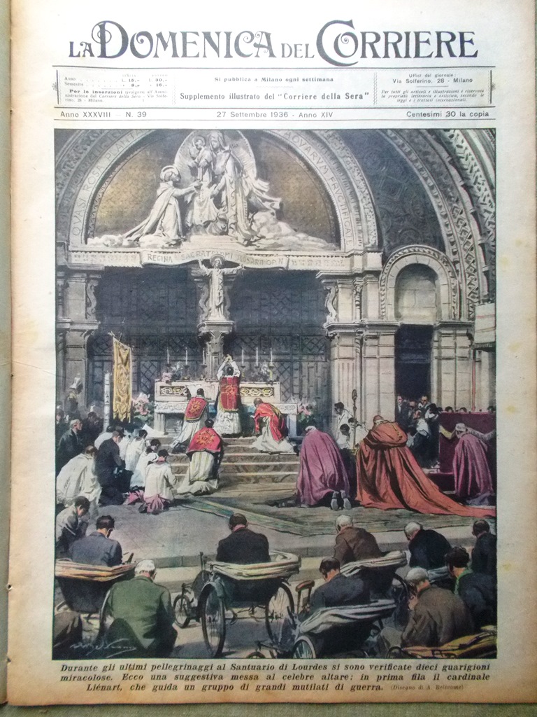 La Domenica del Corriere 27 Settembre 1936 Frana di Loen …