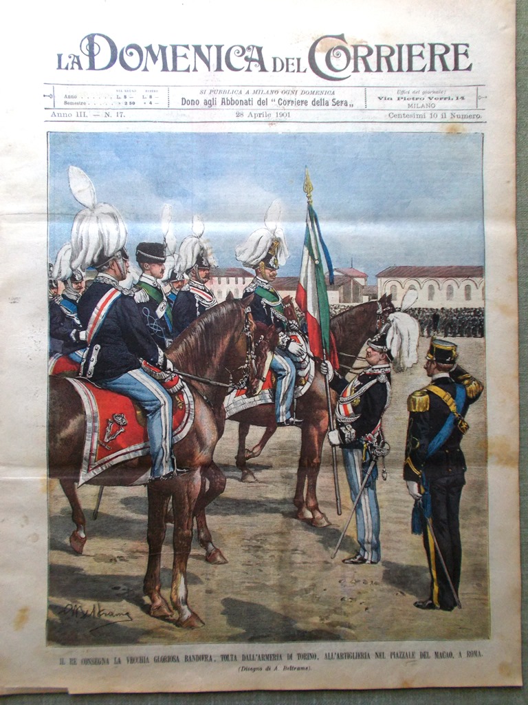 La Domenica del Corriere 28 Aprile 1901 Telegrafia Guarini Mantegazza …