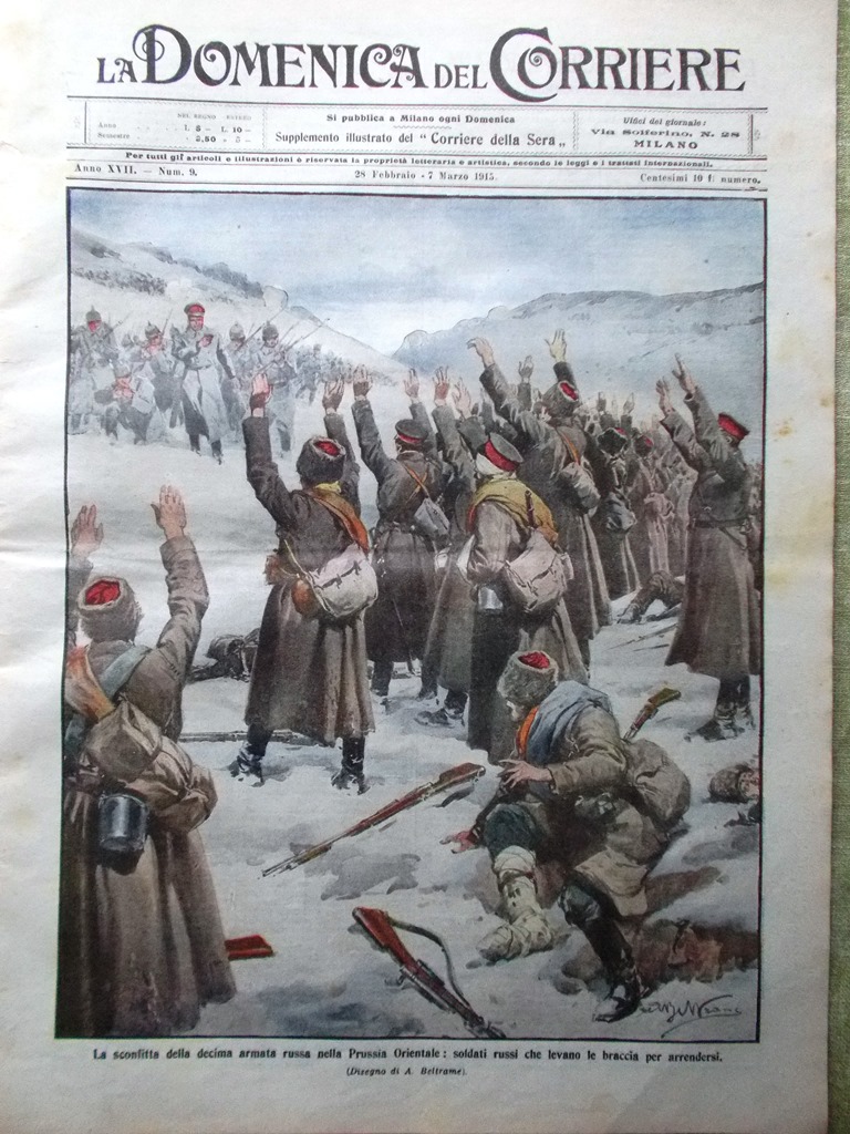 La Domenica del Corriere 28 Febbraio 1915 WW1 Novelli Reiter …