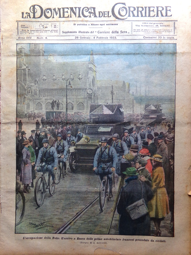 La Domenica del Corriere 28 Gennaio 1923 Occupazione Ruhr Funerali …