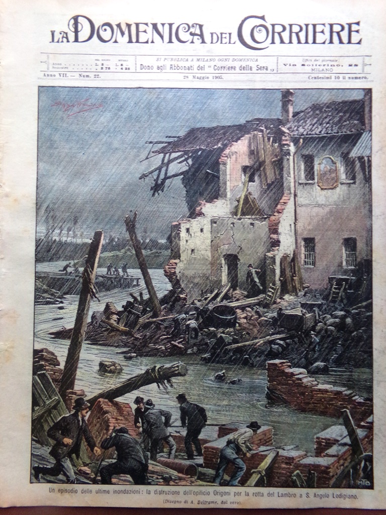 La Domenica del Corriere 28 Maggio 1905 Inondazioni Auto Elettriche …
