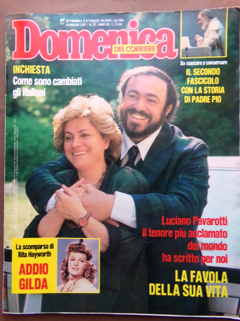 La Domenica del Corriere 28 Maggio 1987 Padre Pio Pavarotti …