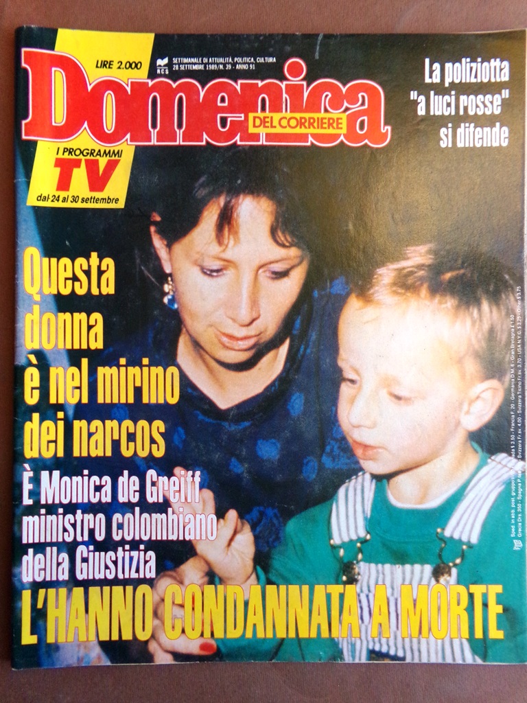 La Domenica del Corriere 28 Settembre 1989 De Greiff Hemingway …