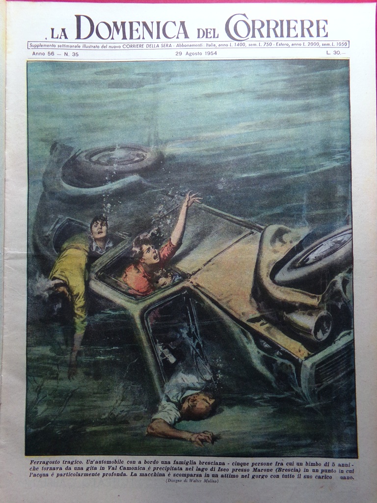 La Domenica del Corriere 29 Agosto 1954 Morte De Gasperi …