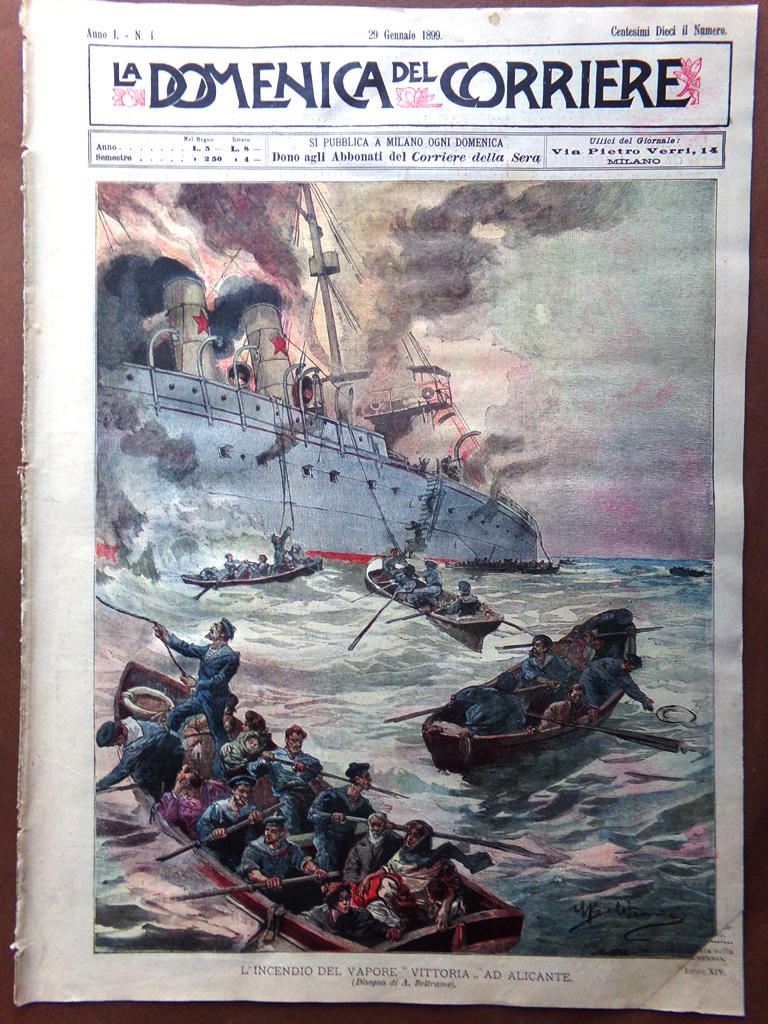 La Domenica del Corriere 29 Gennaio 1899 Alicante Vittoria Oceanic …