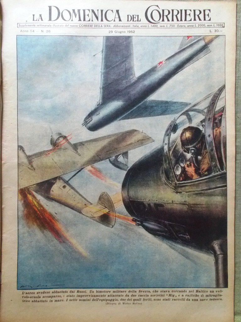 La Domenica del Corriere 29 Giugno 1952 Musco Fagioli Macchine …