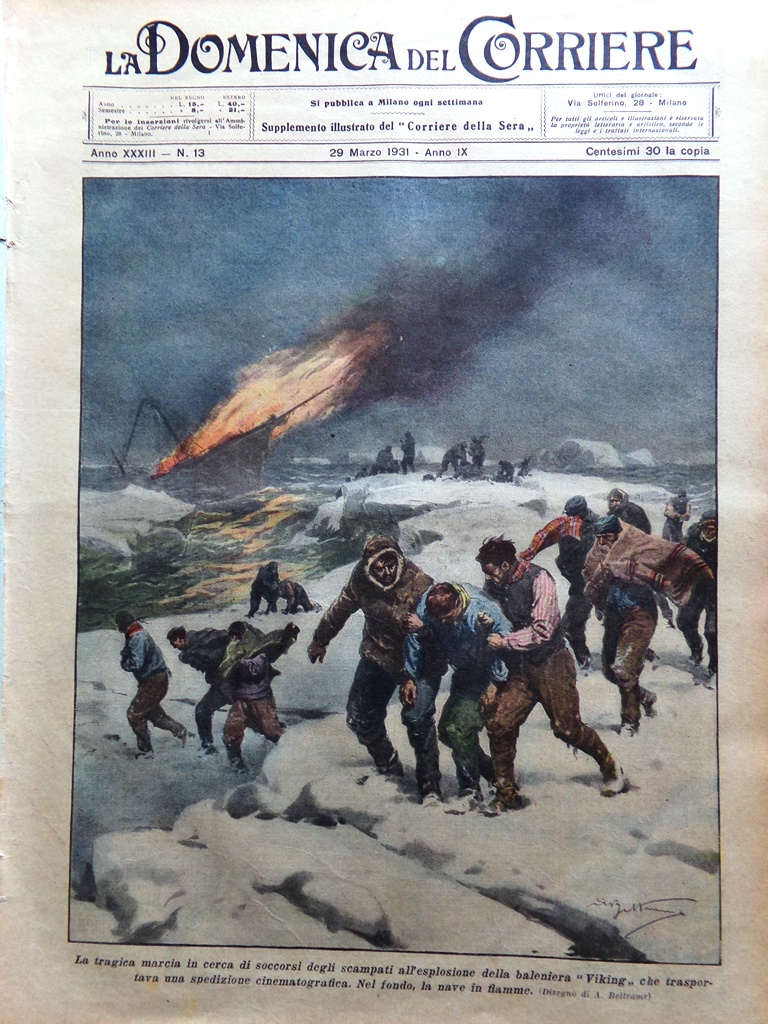 La Domenica del Corriere 29 Marzo 1931 Da Monte Maddalena …