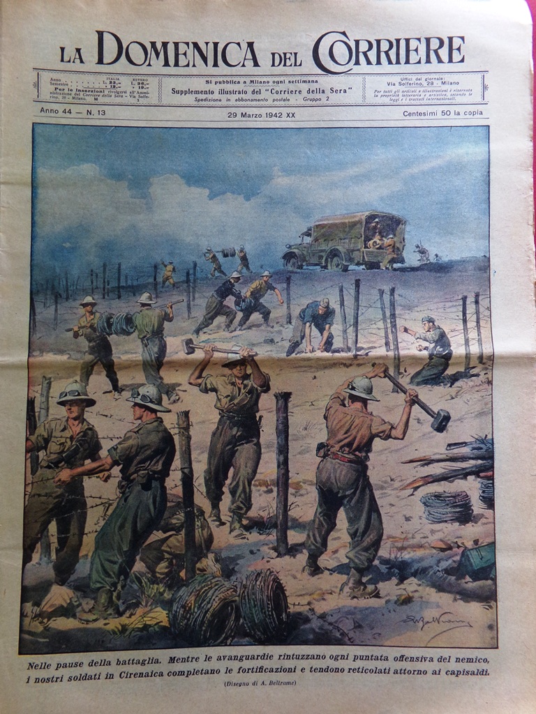 La Domenica del Corriere 29 Marzo 1942 WW2 Calcutta Marte …