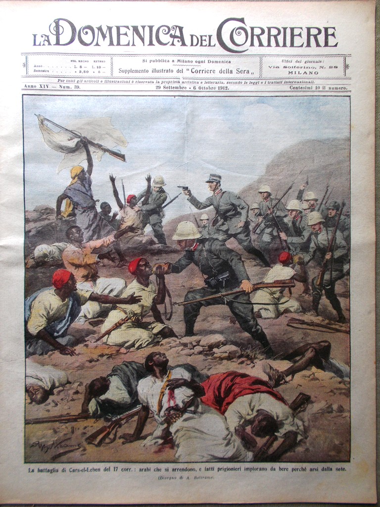 La Domenica del Corriere 29 Settembre 1912 Vrchlicky Battaglia Derna …