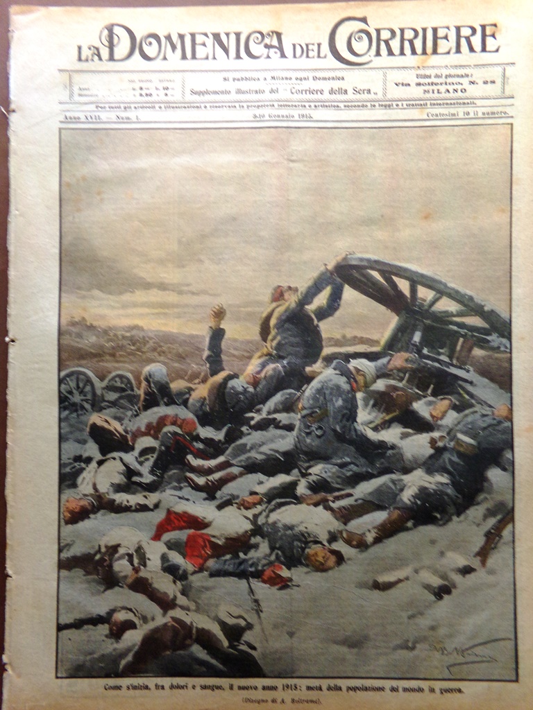 La Domenica del Corriere 3 Gennaio 1915 WW1 Valona Occupata …