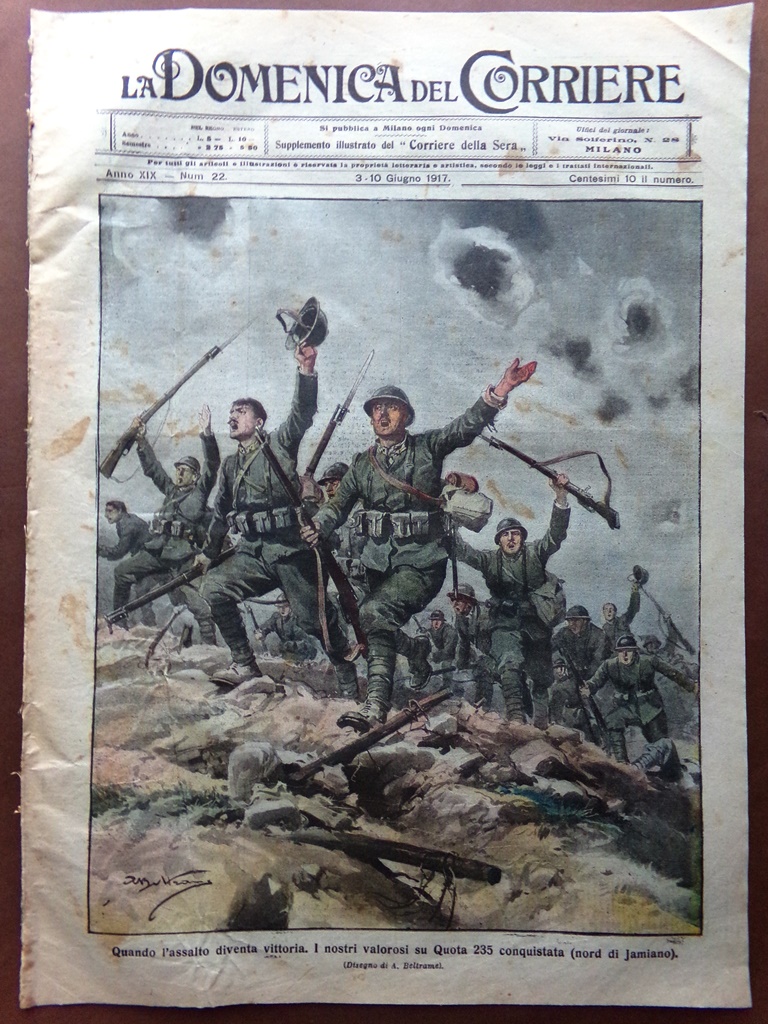 La Domenica del Corriere 3 Giugno 1917 WW1 Isonzo Carso …