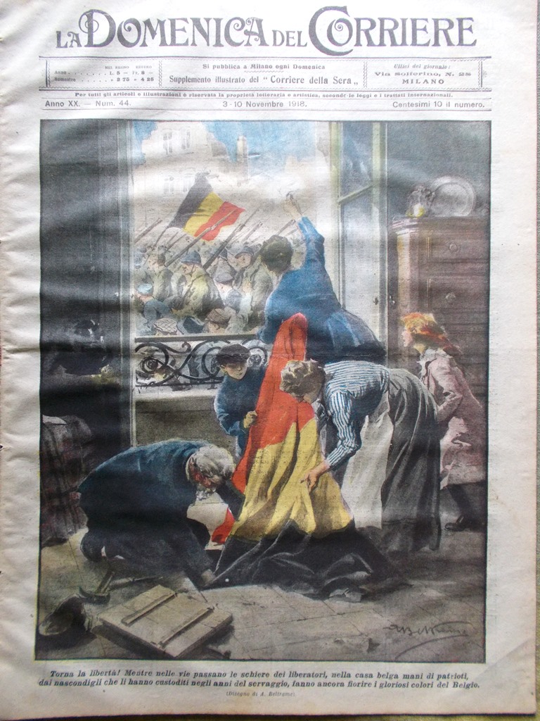 La Domenica del Corriere 3 Novembre 1918 WW1 Conte Salemi …