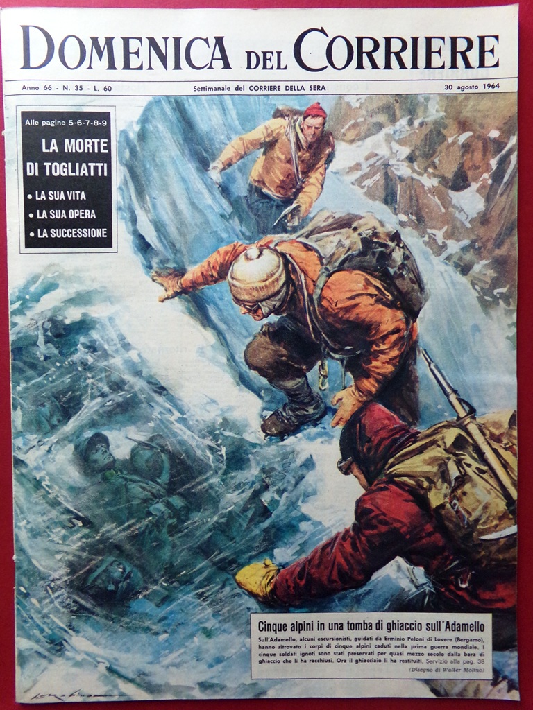 La Domenica del Corriere 30 Agosto 1964 Morte Togliatti Benitez …