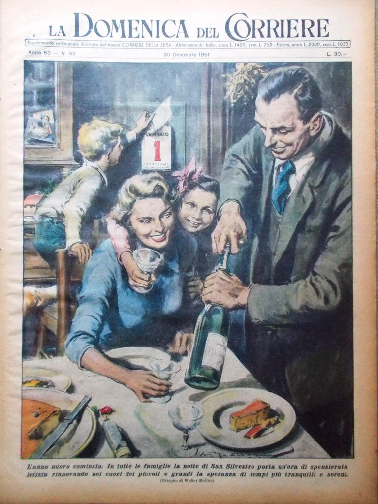 La Domenica del Corriere 30 Dicembre 1951 Gramatica Ruggeri Ascari …