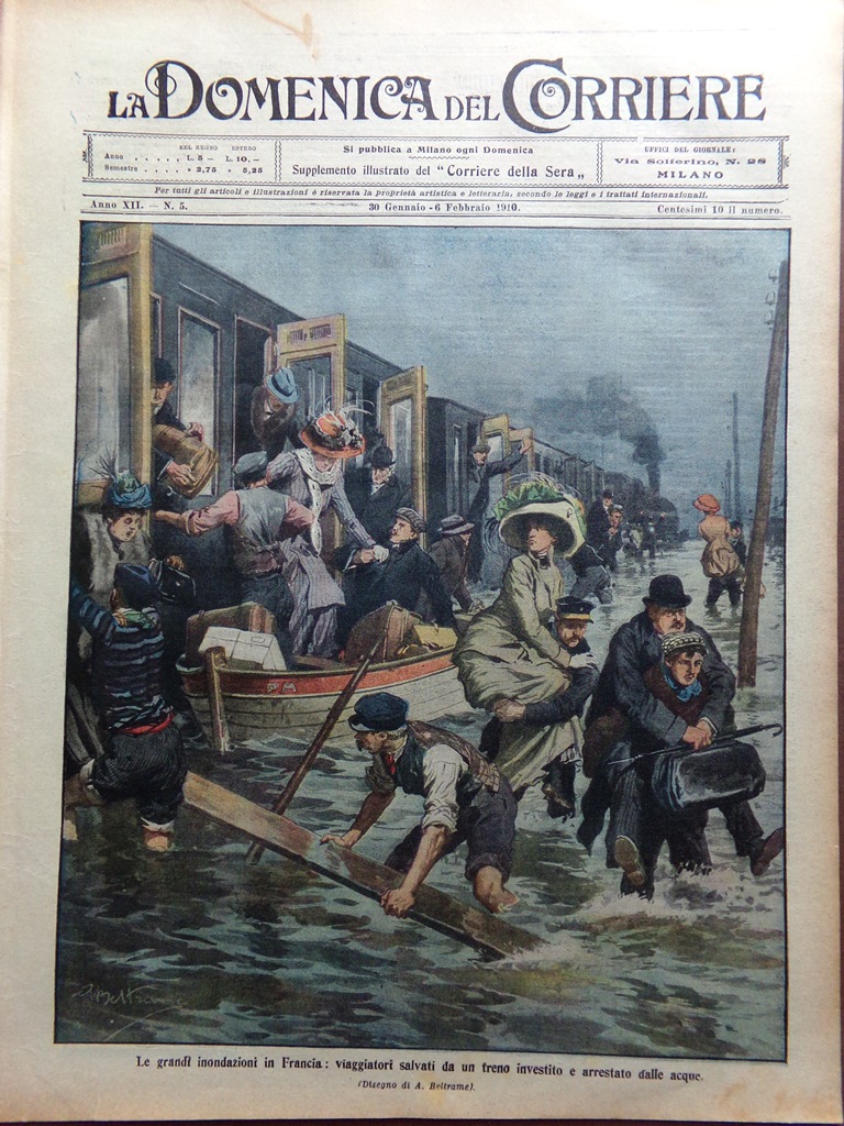 La Domenica del Corriere 30 Gennaio 1910 Scavi Serri Oporto …