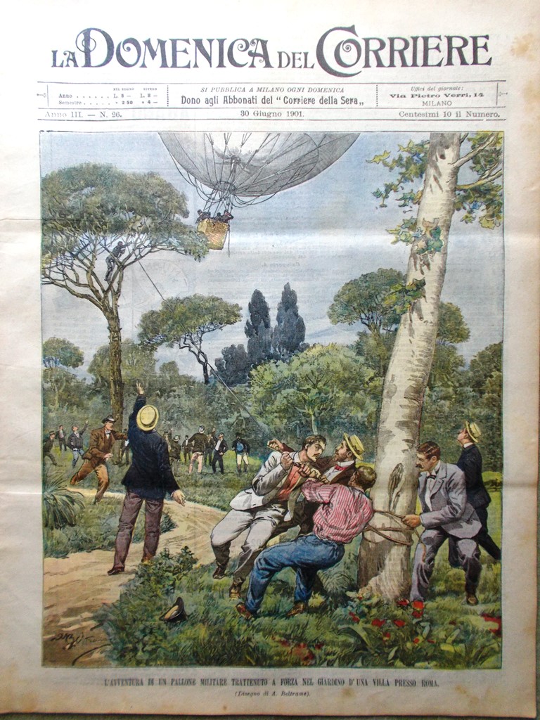 La Domenica del Corriere 30 Giugno 1901 Inondazione Como Poggio …