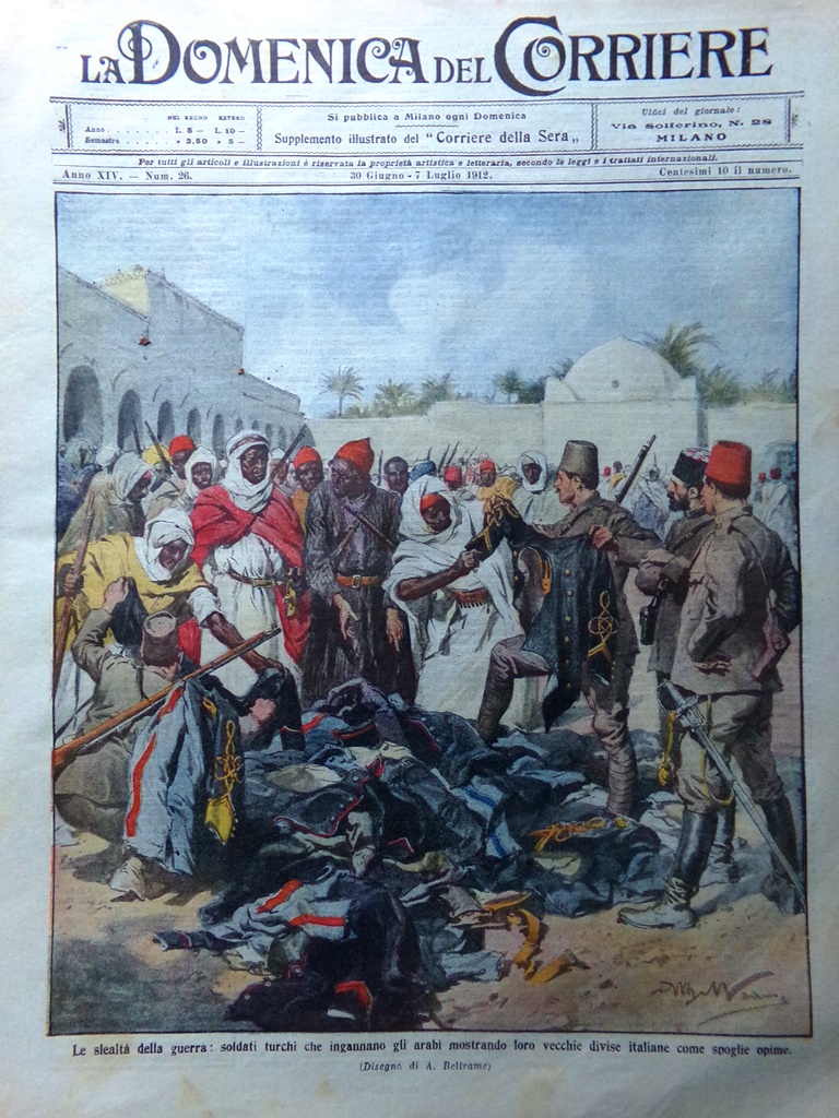 La Domenica del Corriere 30 Giugno 1912 Anniversario Bersaglieri Ferrovia …