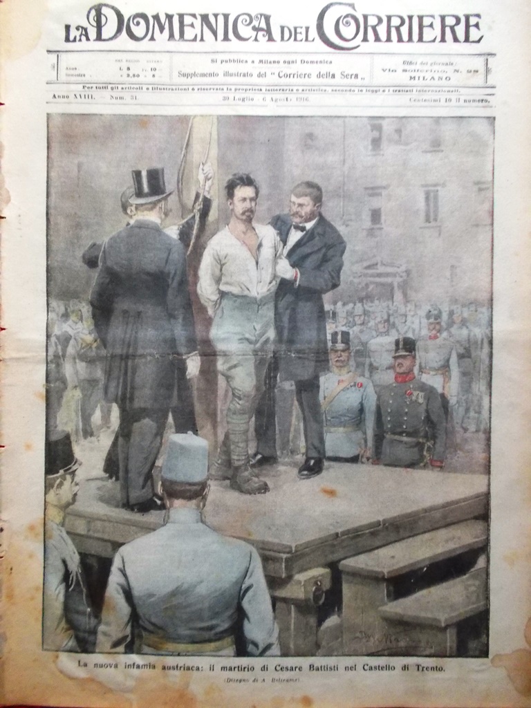 La Domenica del Corriere 30 Luglio 1916 WW1 Martirio di …
