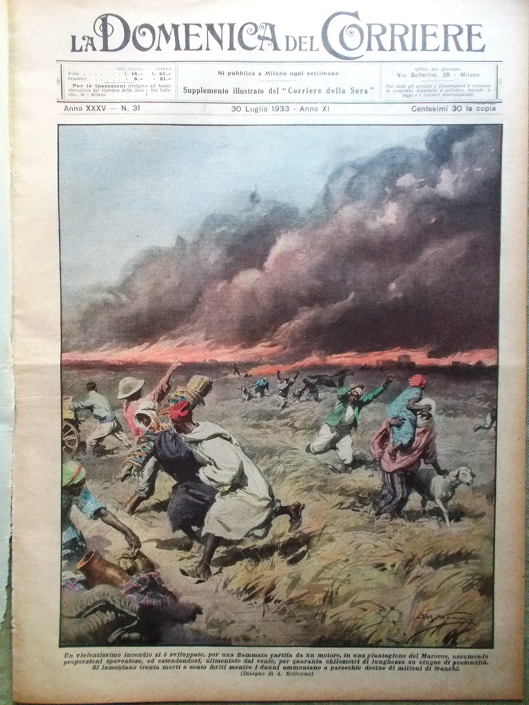 La Domenica del Corriere 30 Luglio 1933 Crociera Atlantica Natura …