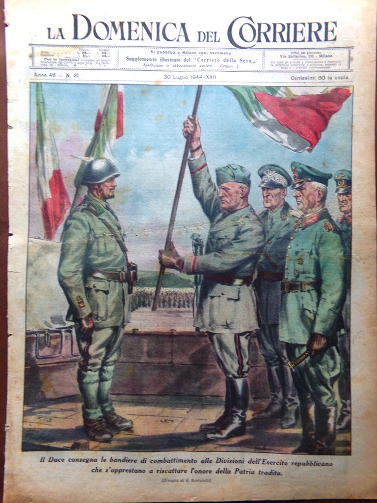 La Domenica del Corriere 30 Luglio 1944 WW2 Normandia Brescia …
