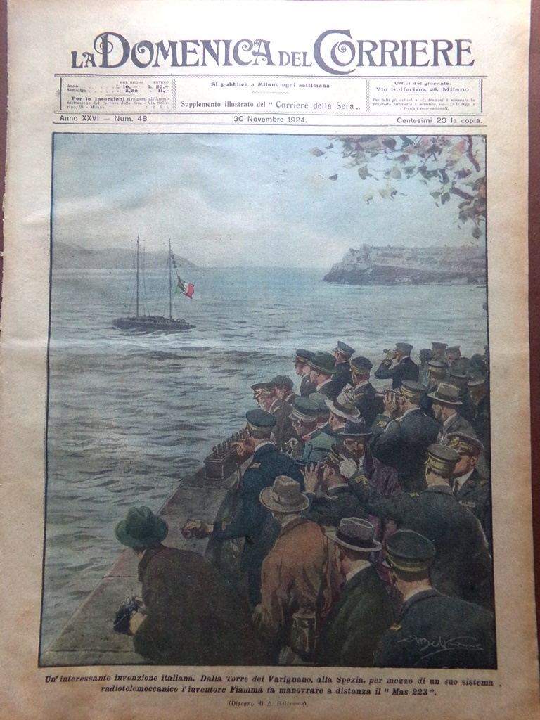 La Domenica del Corriere 30 Novembre 1924 Nave Flettner Fiamma …
