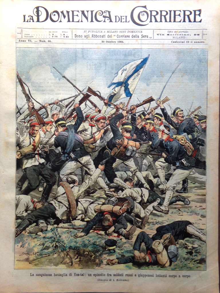 La Domenica del Corriere 30 Ottobre 1904 Battaglia Yen-tai Caprin …
