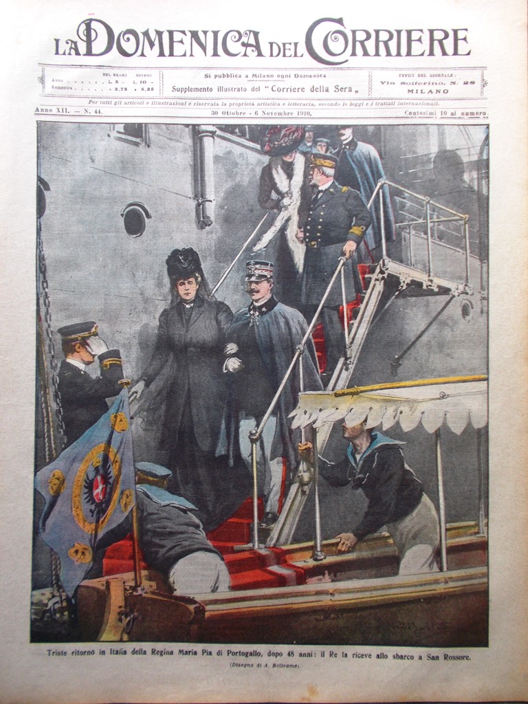 La Domenica del Corriere 30 Ottobre 1910 Nubifragio Cetara Venizelos …