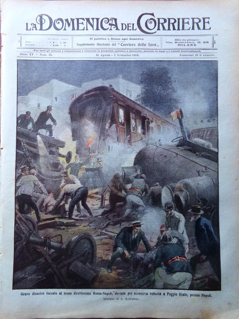 La Domenica del Corriere 31 Agosto 1913 Sampierdarena Logismografia Cerboni …