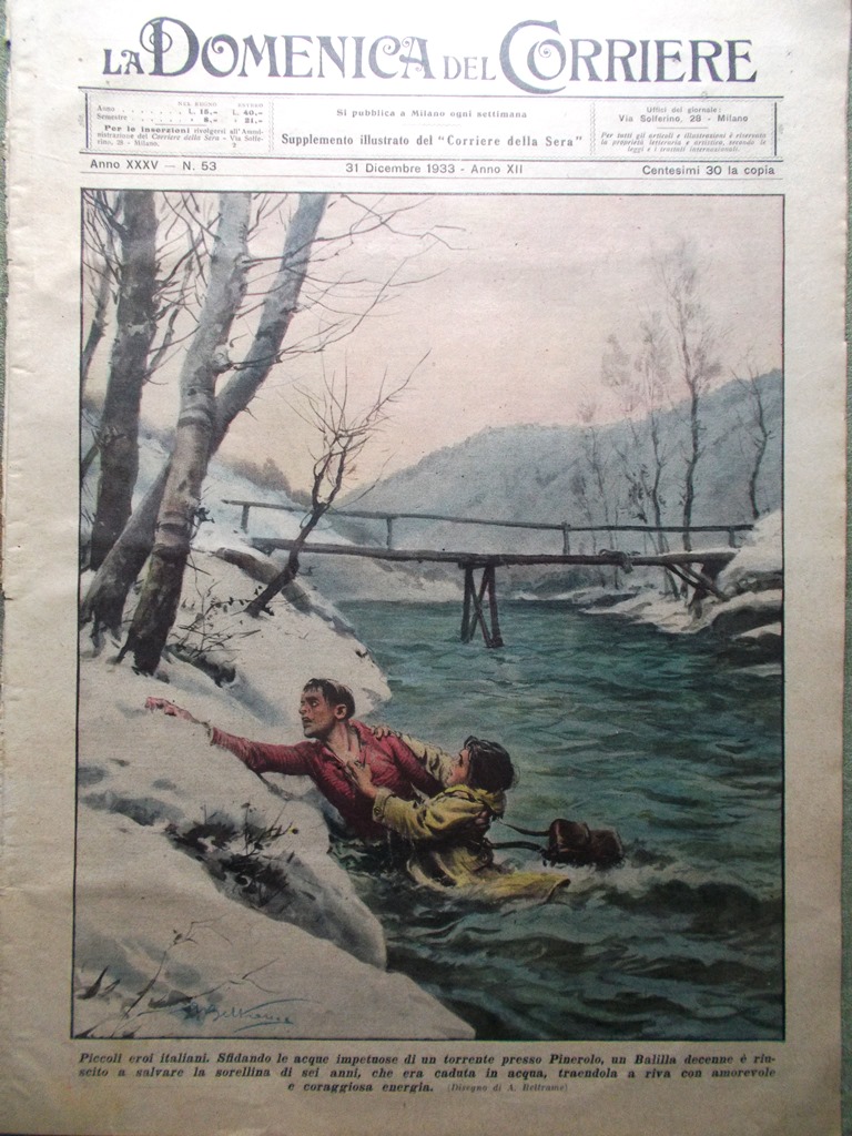 La Domenica del Corriere 31 Dicembre 1933 Televisione Padova Sabaudia …