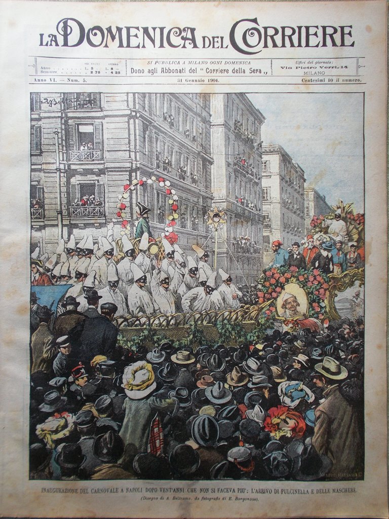 La Domenica del Corriere 31 Gennaio 1904 Ajaccio Rodella Inceneritore …