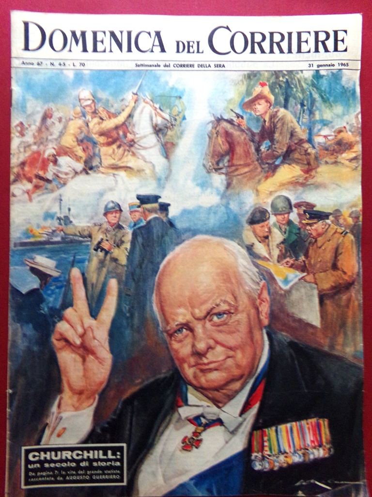 La Domenica del Corriere 31 Gennaio 1965 Diario Mussolini Churchill …