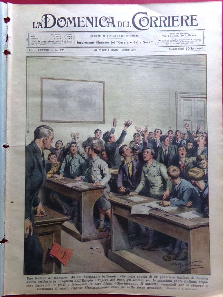 La Domenica del Corriere 31 Maggio 1936 Addis Abeba Donna …