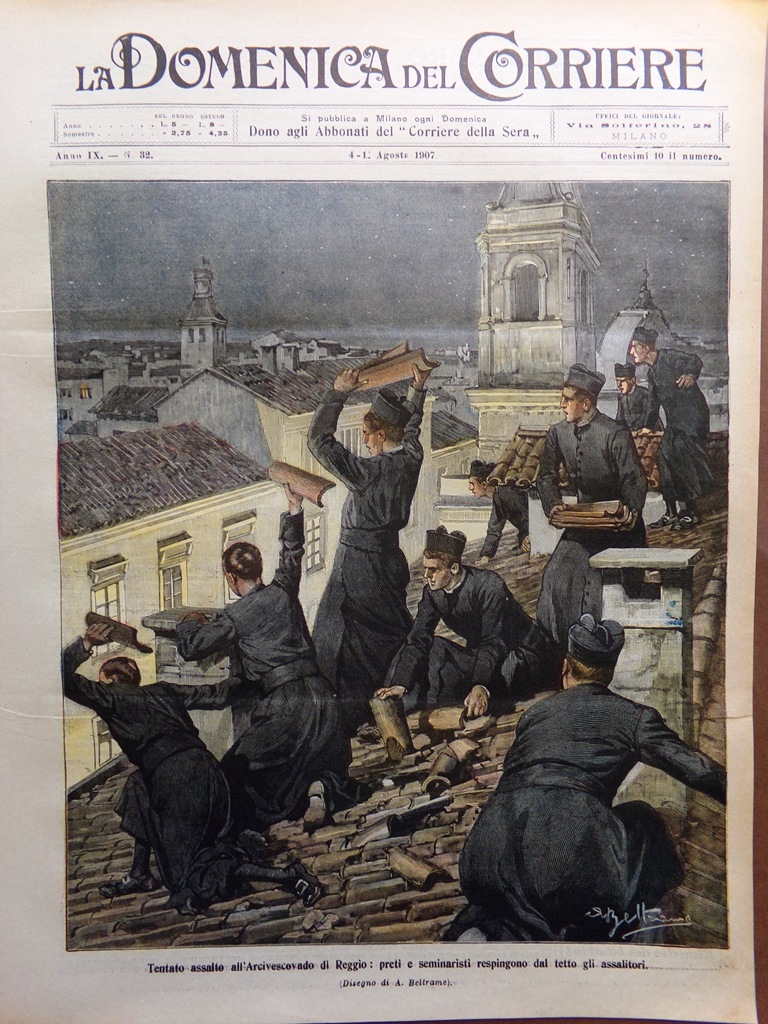 La Domenica del Corriere 4 Agosto 1907 Pechino Parigi Reggio …