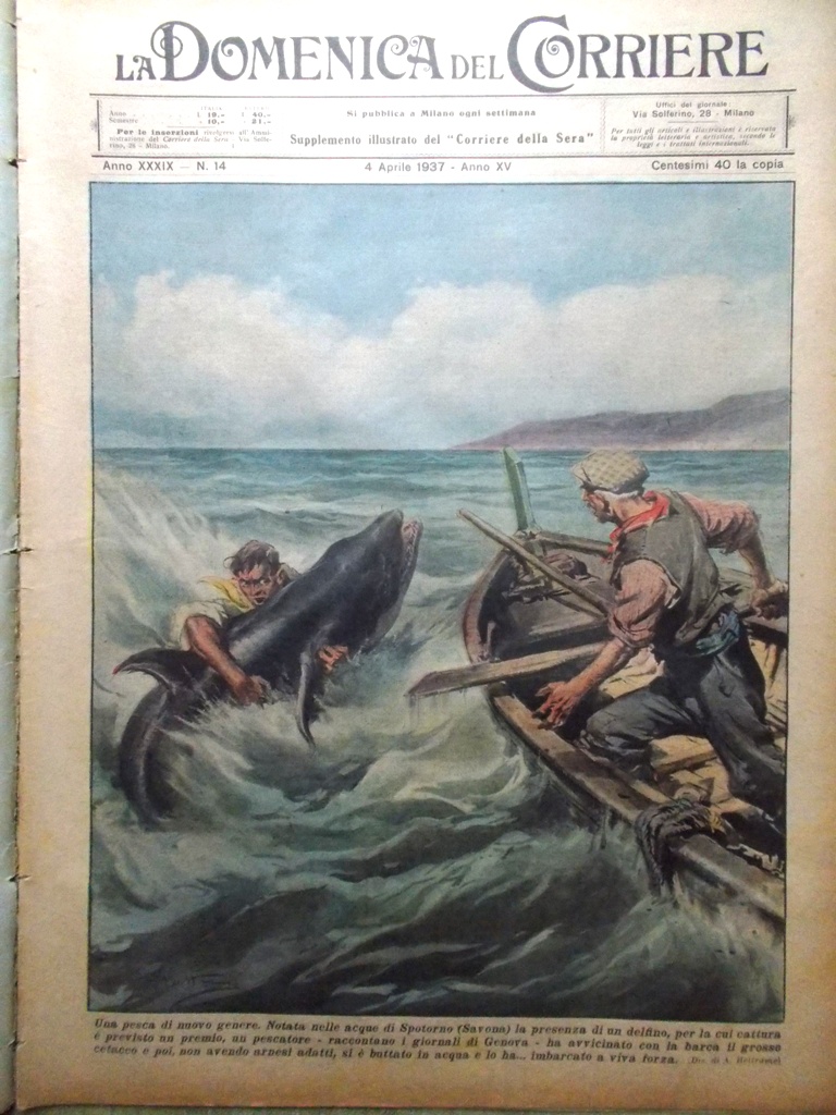 La Domenica del Corriere 4 Aprile 1937 Scuola New London …