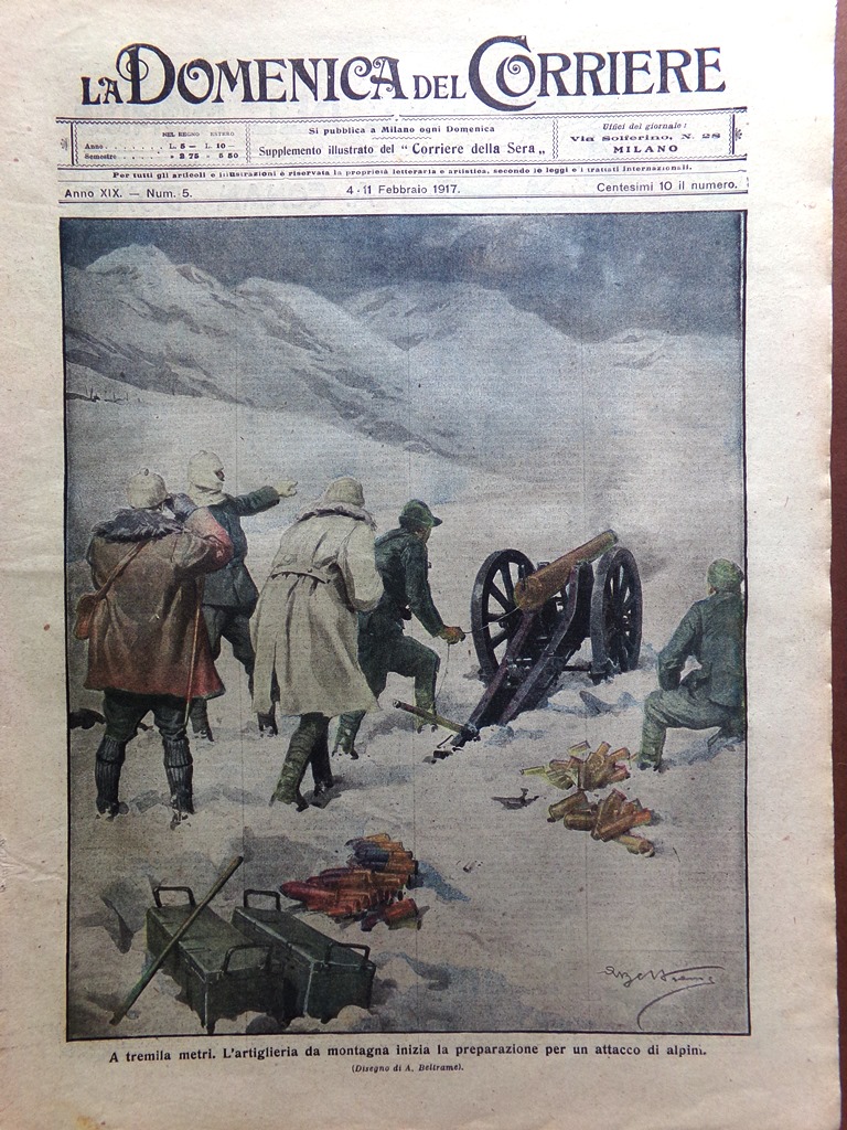 La Domenica del Corriere 4 Febbraio 1917 WW1 Pitti Salonicco …