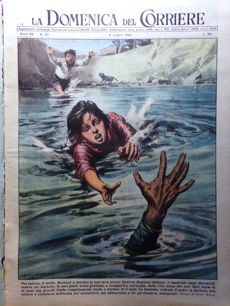 La Domenica del Corriere 4 Luglio 1954 Galilei Collo Cechov …