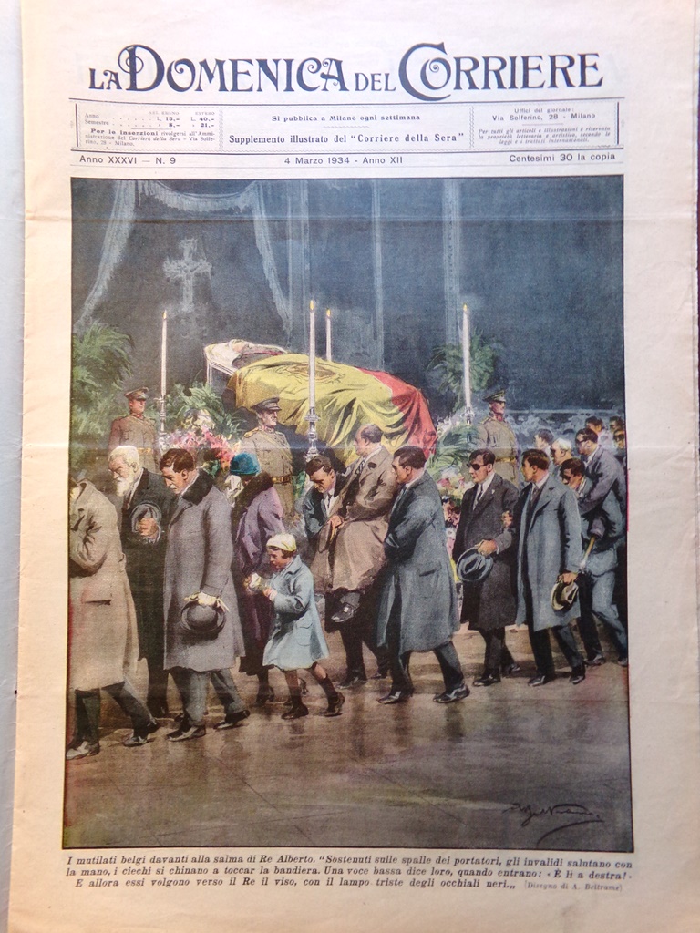 La Domenica del Corriere 4 Marzo 1934 Morte Re Alberto …